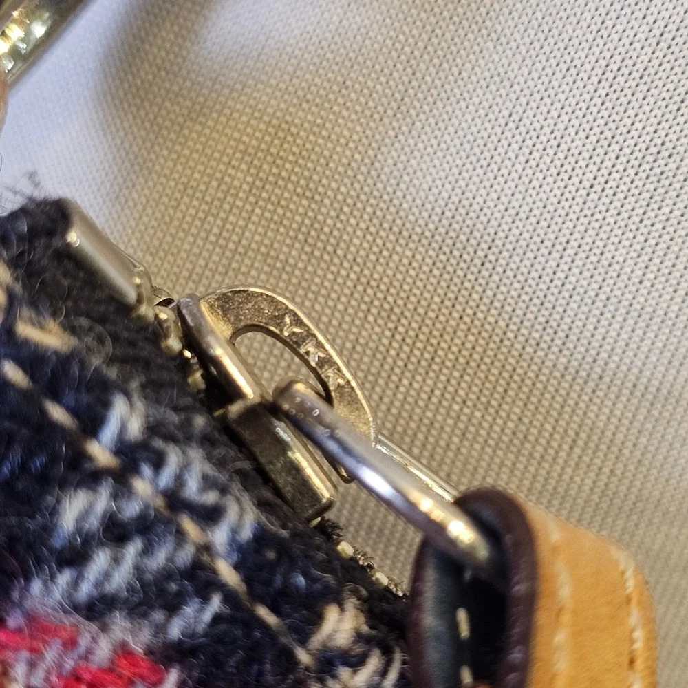 Coach‎ Soho Plaid Wool Suede Demi Bag 7570 Y2K Red Black Star Charm 2004
